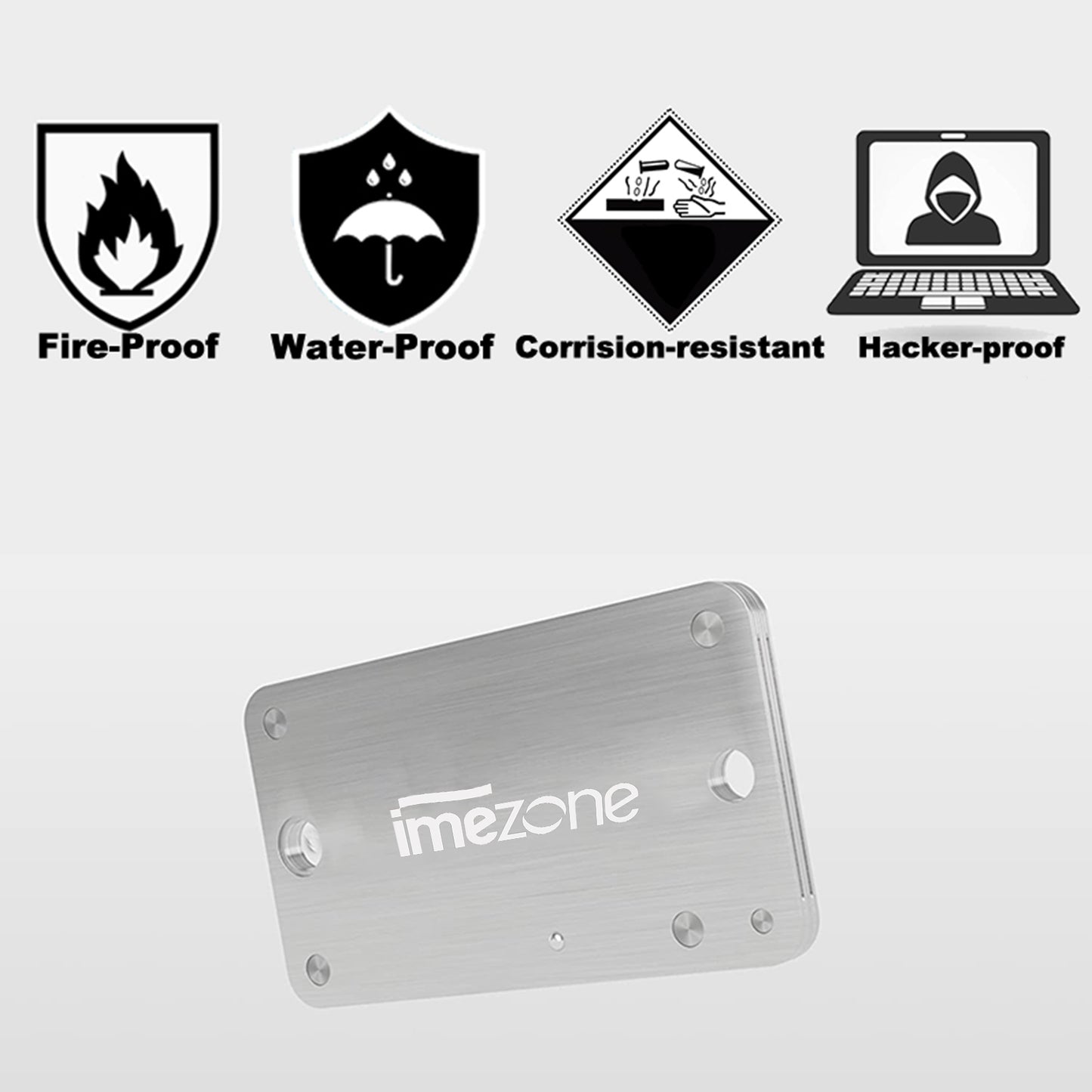 Indestructible Cold Wallet Backup compatible with Ledger Nano S, Trezor and KeepKey hardware wallet